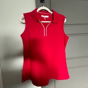Women's Red Golf Polo